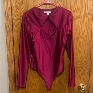 And Now This Burgundy Long Sleeve Bodysuit